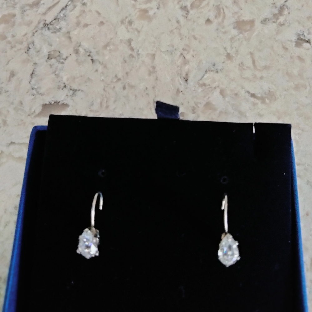 Cubic zirconia sterling silver earrings